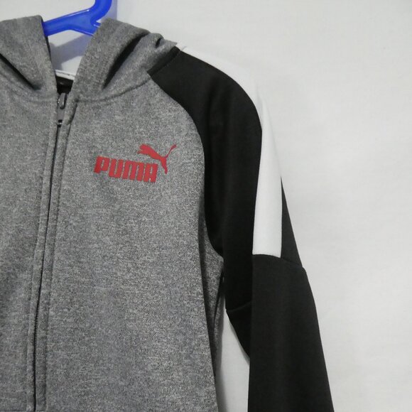 PUMA | size 8 - kids | Long Sleeve Zip-Up Hooded Sweatshirt With Pockets - Picture 6 of 16